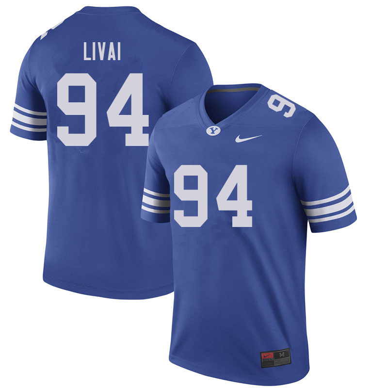 Men #94 Freddy Livai BYU Cougars College Football Jerseys Sale-Royal - Click Image to Close